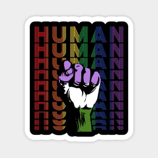 Pride LGBT Strong Hand Genderqueer human Gay Rainbow Gift Magnet