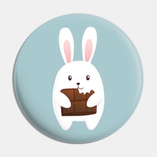 Little cute bunny with chocolate Pin