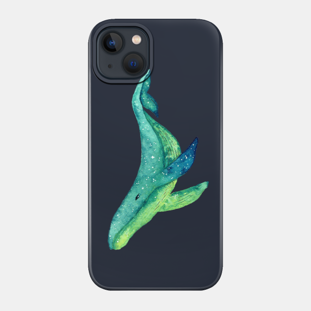 Lemon and cucumber galaxy whale - Whale - Phone Case