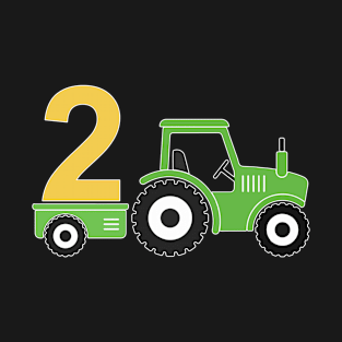 Kids 2nd Birthday Boys Tractor Farmer Birthday T-Shirt