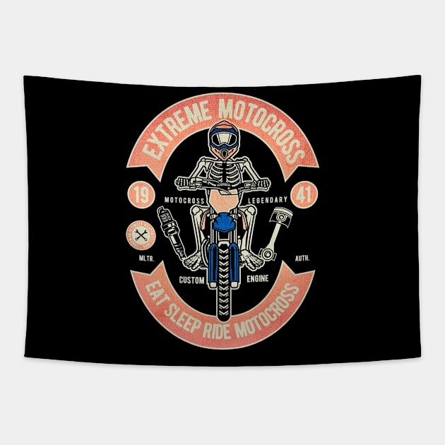 eat sleep ride motorcross Tapestry by Tempe Gaul