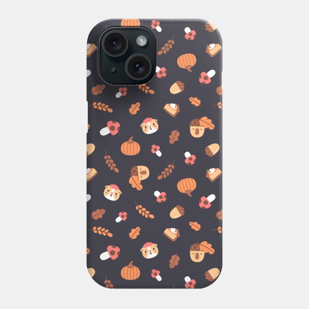 Guinea pig Fall Pattern, Bubu and Moonch Phone Case by Noristudio