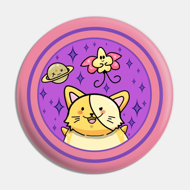 Cat Circle Logo Pin by RioJayArts