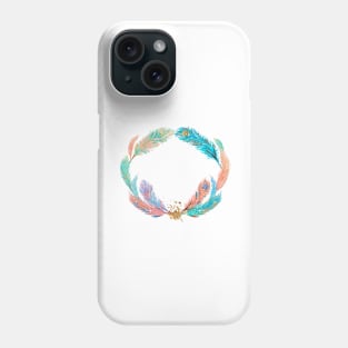 Image: Watercolor, Feather wreath Phone Case