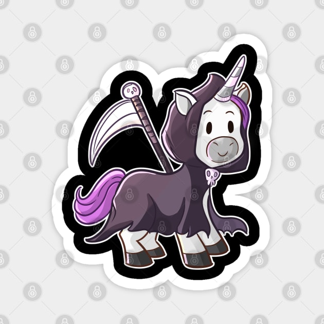 Grim Reaper Unicorn Magnet by Wanderer Bat