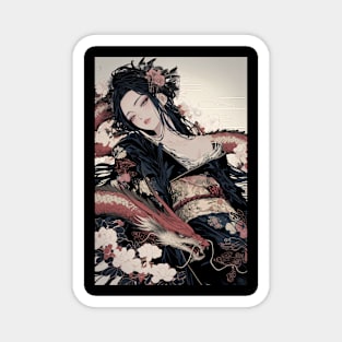 Geisha and Dragon 7904 Magnet