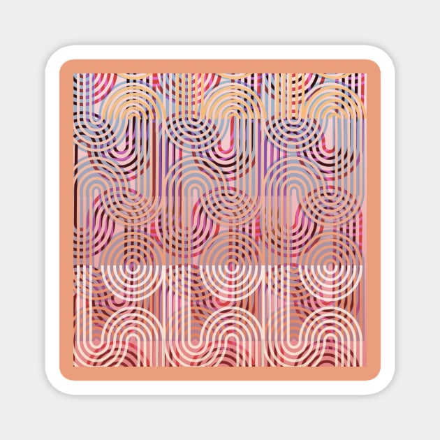 Waves pattern bright colorful interlaced Magnet by Uniquepixx