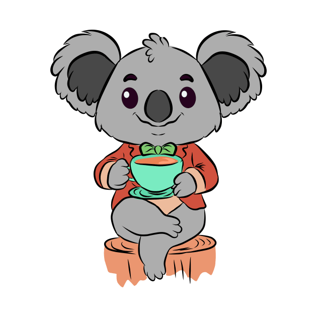 Koala drinking tea by VinsendDraconi
