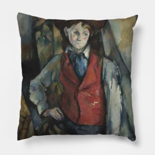 Boy in a Red Waistcoat by Paul Cezanne Pillow