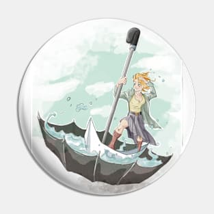 taking a ride on a boatbrella Pin