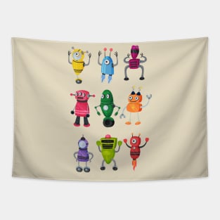 Robots Multicolored Tapestry