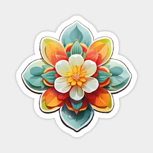 Colorful Lotus Flower Blossom Magnet