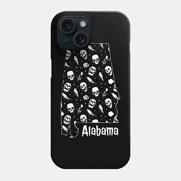 Alabama Halloween Skull Pattern Phone Case by SunburstGeo