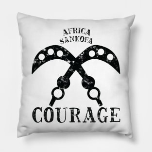 Sankofa Adinkra Symbol "Courage" Black. Pillow