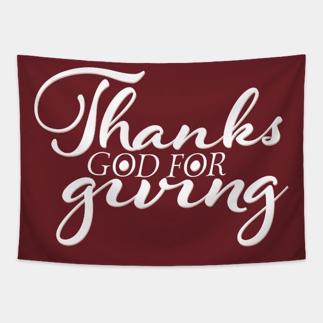 Thanks God For Giving Happy Thanksgiving Day Family Present Tapestry by peter2art