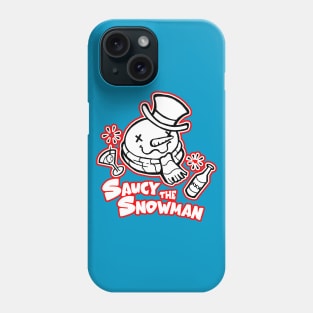 Saucy The Snowman - Frosty Humor - Red Outlined Version Phone Case