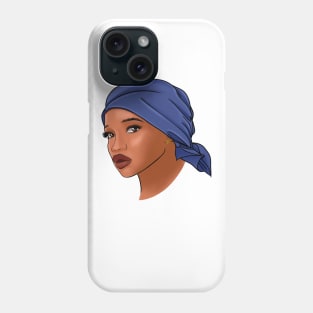 African American woman with a headscarf, fashion portrait Phone Case