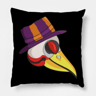 the head of a bird with a funny hat Pillow