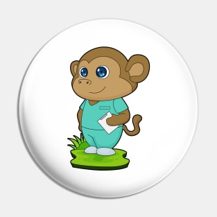 Monkey Nurse Note Pin