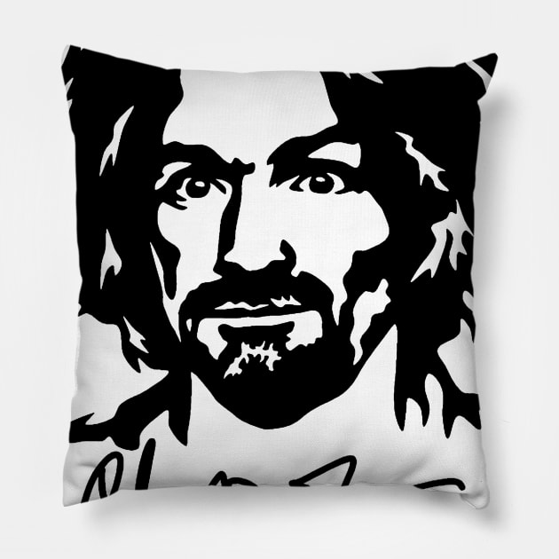 Charlie Manson Logo Pillow by hrambut