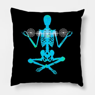 Skeleton and Spider Webs Pillow