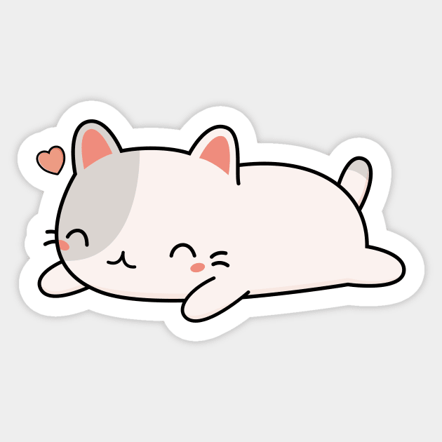 Cute Cat Stickers PNG, Cat Kawaii Stickers Set