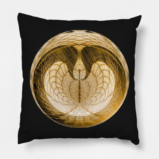 Liquid Gold Millionaire Sacred Geometry 3D Pillow by PlanetMonkey