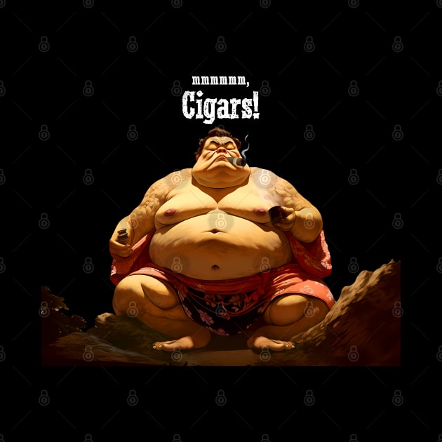 Puff Sumo: mmmmm, I Love Cigars on a dark (Knocked Out) background by Puff Sumo