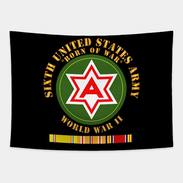 6th United States Army - WWII w PAC SVC Tapestry by twix123844