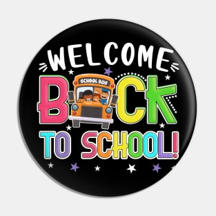 Welcome Back to School First Day of School Kids School Bus Pin