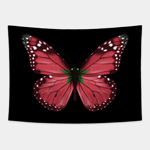 Moroccan Flag  Butterfly - Gift for Moroccan From Morocco Tapestry by Country Flags