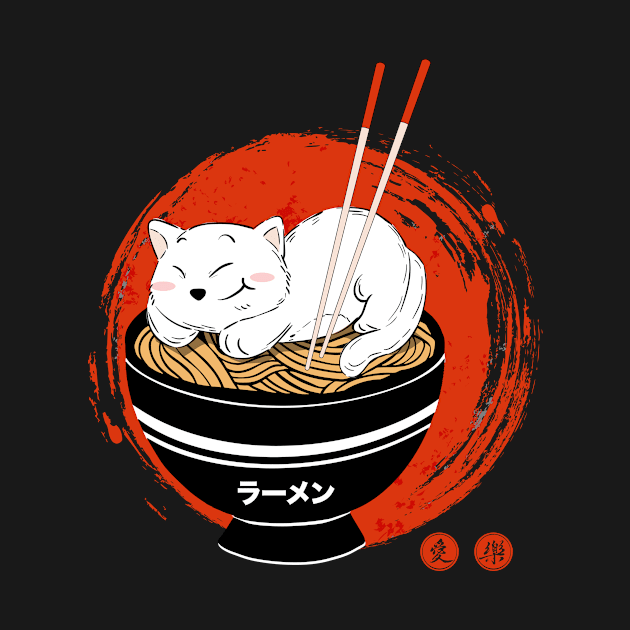 Cat Ramen Bowl by Sizzlinks