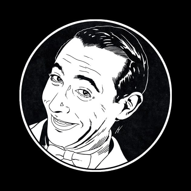 PEE WEE HERMAN (Circle Black and White) by Famous Weirdos