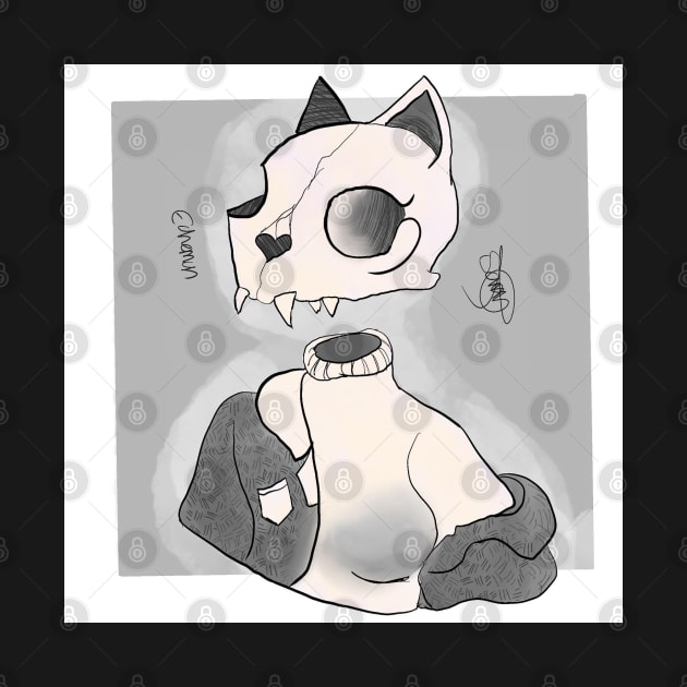 Cat skull babe by Ech0mun