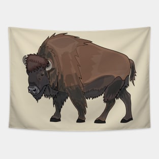 Bison cartoon illustration Tapestry