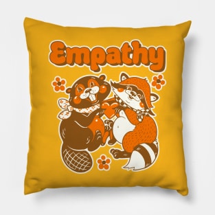 empathy - orange/brown/white Pillow