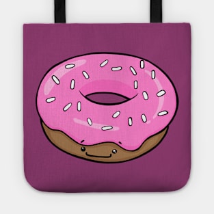 Cute Strawberry Kawaii Donut with White Sprinkles Tote