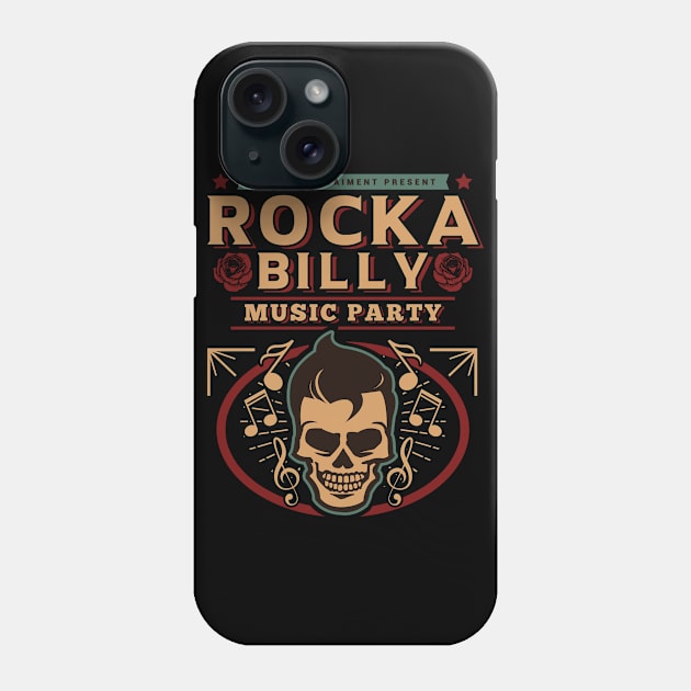 Rockabilly Skull Phone Case by Genuine Vintage