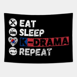 Eat Sleep K-Drama Repeat Tapestry