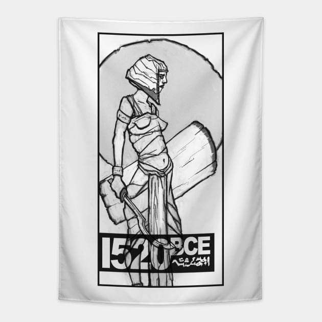 Egyptian New KIngdom Soldier Halftone Tapestry by dlikt