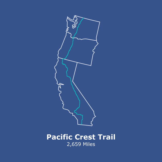 Pacific Crest Trail, National Scenic Trail Route Map by numpdog