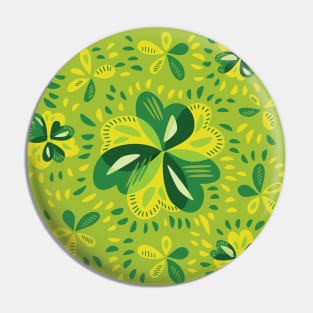 Three Leaf Clovers Spring Floral Pattern Pin