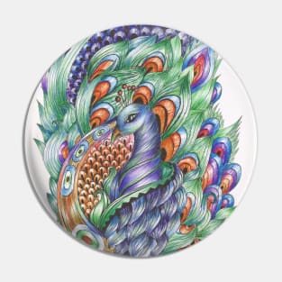 peacock design Pin