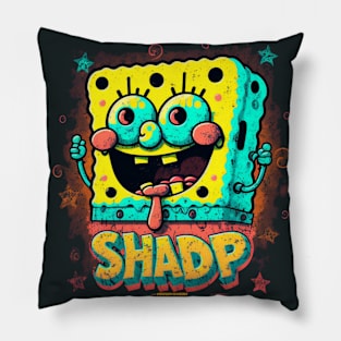 Crazy painting from the cartoon SpongeBob SquarePants Pillow