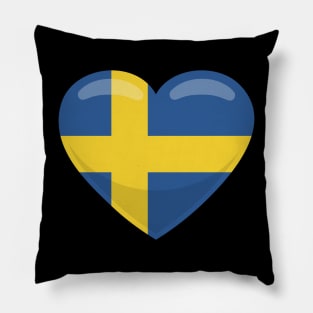 Sweden Flag Heart Pillow
