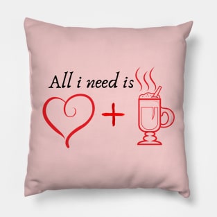 Red heart and glass of cocoa Pillow