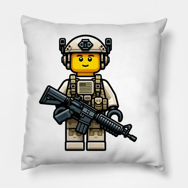 Tactical LEGO Pillow by Rawlifegraphic