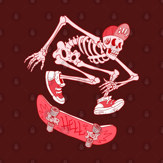 Steam punk skeleton skateboarder by eternalshadeart