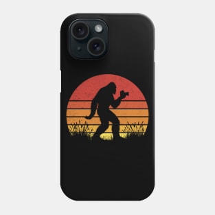 Bigfoot Taking Pictures Vintage Sunset Photographer Phone Case