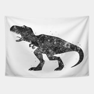 Tyrannosaurus rex dinosaur black and white Tapestry